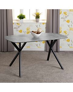 Athens Rectangular Dining Table - Concrete Effect
