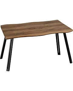 Quebec Wave Edge Dining Table - Medium Oak Effect