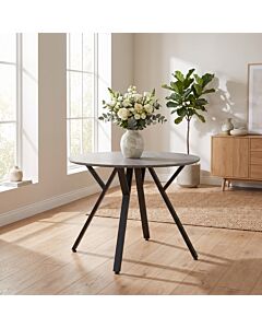 Athens Round Dining Table - Concrete Effect
