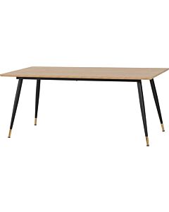 Hamilton Large Dining Table - Medium Oak Effect/Black