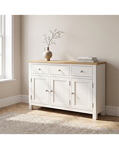 Cambridge 3 Door Sideboard - Linen/Oak