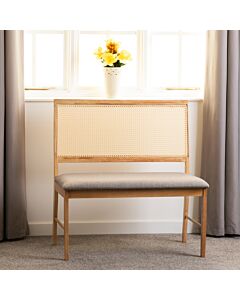 Ellis Dining Bench - Oak Effect/Grey Fabric