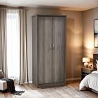 Lisbon 2 Door Wardrobe - Black Wood Grain