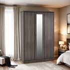 Lisbon 3 Door Wardrobe - Black Wood Grain