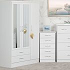 Nevada 3 Door 2 Drawer Wardrobe - White Gloss