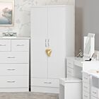 Nevada 2 Door 1 Drawer Wardrobe - White Gloss