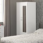 Nevada Mirrored 2 Door Wardrobe - White Gloss