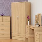 Nevada 2 Door 1 Drawer Wardrobe - Sonoma Oak Effect