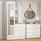 Nevada Mirrored Open Shelf Wardrobe - White Gloss