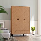 Leon 3 Door 2 Drawer Wardrobe - Medium Oak Effect