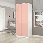 Denver 2 Door Wardrobe - White/Pink Gloss