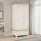 Windsor 2 Door 1 Drawer Wardrobe - Ivory/Oak