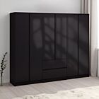 Malvern 6 Door 2 Drawer Wardrobe - Black