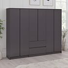 Malvern 6 Door 2 Drawer Wardrobe - Grey