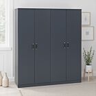 Dakota 4 Door Wardrobe - Dark Grey