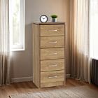 Charles 5 Drawer Narrow Chest - Oak Effect Veneer