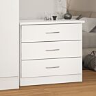 Nevada 3 Drawer Chest - White Gloss