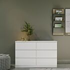 Malvern 6 Drawer Chest - White