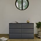 Malvern 6 Drawer Chest - Grey