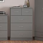 Nevada 3+2 Drawer Chest - 3D Effect Grey