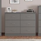 Nevada 6 Drawer Chest - 3D Effect Grey