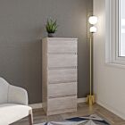 Malvern 5 Drawer Narrow Chest - Urban Snow