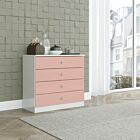 Denver 4 Drawer Chest - White/Pink Gloss