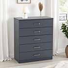 Dakota 5 Drawer Chest - Dark Grey