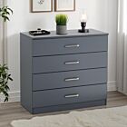 Dakota 4 Drawer Chest - Dark Grey
