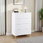 Miami 3+2 Drawer Chest - White/Gold