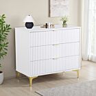 Miami 3 Drawer Chest - White/Gold