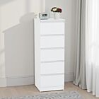 Malvern 5 Drawer Narrow Chest - White