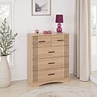 Tessa 3+2 Drawer Chest - Natural Oak Effect