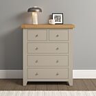 Windsor 3+2 Drawer Chest - Putty/Oak
