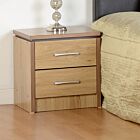 Charles 2 Drawer Bedside - Oak Effect Veneer