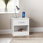 Polar 1 Drawer Bedside - White