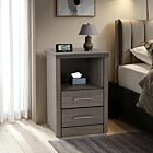 Lisbon 2 Drawer Bedside - Black Wood Grain