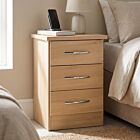 Nevada 3 Drawer Bedside - Sonoma Oak Effect