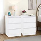 Malvern 3 Drawer Bedside X2 - White