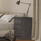 Nevada 3 Drawer Bedside - Black Wood Grain