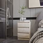 Malvern 3 Drawer Bedside - Urban Snow