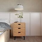 Leon 3 Drawer Bedside - Medium Oak Effect
