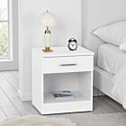 Dakota 1 Drawer Bedside - White