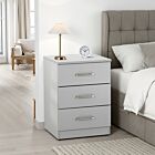 Dakota 3 Drawer Bedside - Light Grey