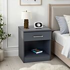 Dakota 1 Drawer Bedside - Dark Grey