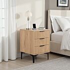 Miami 3 Drawer Bedside - Oak Effect/Black