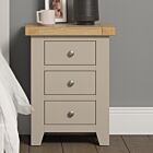 Windsor 3 Drawer Bedside - Putty/Oak