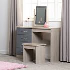 Nevada Dressing Table Set - Grey Gloss/Light Oak Effect Veneer