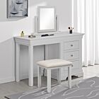 Bordeaux 3 Drawer Dressing Table Set - Pebble Grey/Oat Fabric