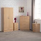 Nevada 2 Door 1 Drawer Wardrobe Bedroom Set - Sonoma Oak Effect